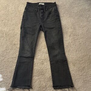 Madewell Black Cali Demi-boot Button-Fly Flare Jeans